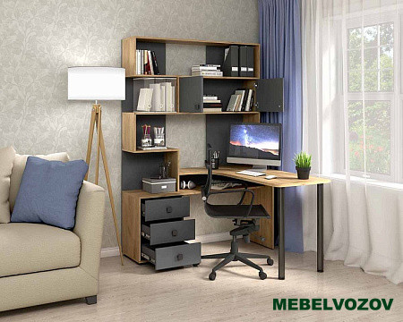 Компьютерный стол СК-10 (дуб крафт золотой/графит) детальное изображение от магазина mebelvozov.ru в Нижнем Новгороде