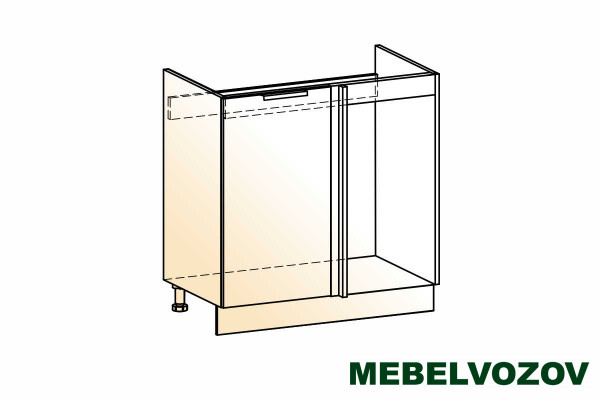 Стоун Шкаф рабочий под мойку угл. L800 (1 дв. гл.) фото от Мебельвозов в Нижнем Новгороде