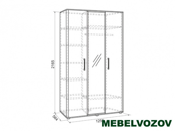Шкаф 3-створчатый Зара (Дуб сонома/белый) от магазина Мебельвозов в Нижнем Новгороде