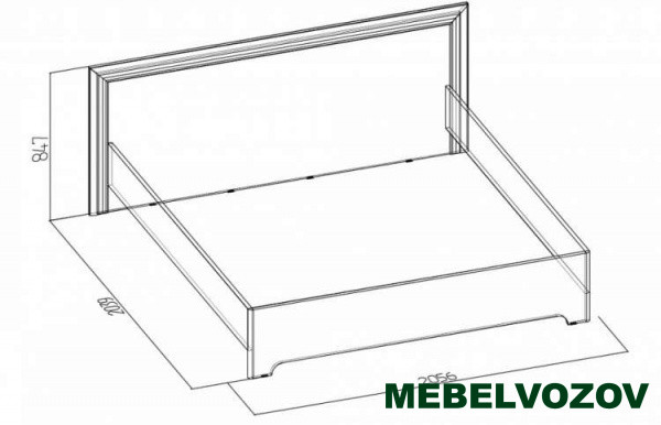 Кровать двуспальная Анкона 1 Дуб отбеленный 1800 без основания без матраса (Дуб Отбеленный) от магазина Мебельвозов в Нижнем Новгороде