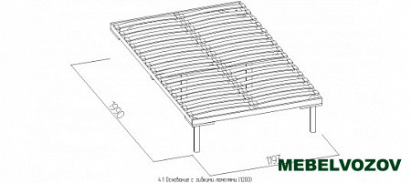 Основание Bauhaus 4.1 с гибкими ламелями (1200) Металл фото от Мебельвозов в Нижнем Новгороде