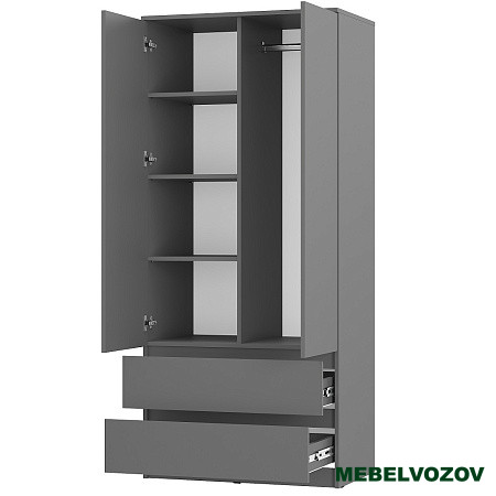 Шкаф 2-х створчатый "Симпл" ШК-03 Графит от компании Мебельвозов в Нижнем Новгороде