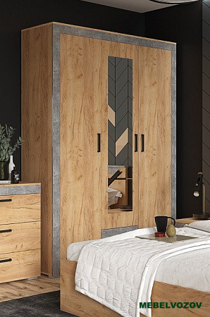 Шкаф для одежды Адель (дуб крафт/ателье) от компании Мебельвозов в Нижнем Новгороде