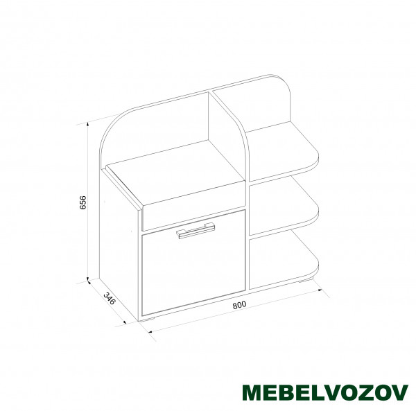 Тумба для обуви прихожую Ивушка 6 с мягким сидением (Бодега темная/бодега светлая) от магазина Мебельвозов в Нижнем Новгороде