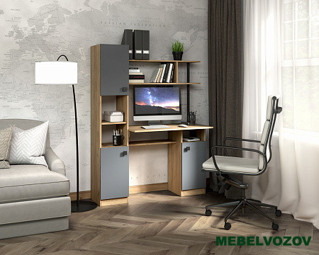 Стол компьютерный СК-7 (графит/дуб золотой крафт) от магазина Мебельвозов в Нижнем Новгороде