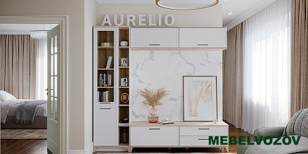 AURELIO гостиная. Комплект 2 (Белый-Блеквуд Сатиновый) от Mebelvozov в Нижнем Новгороде