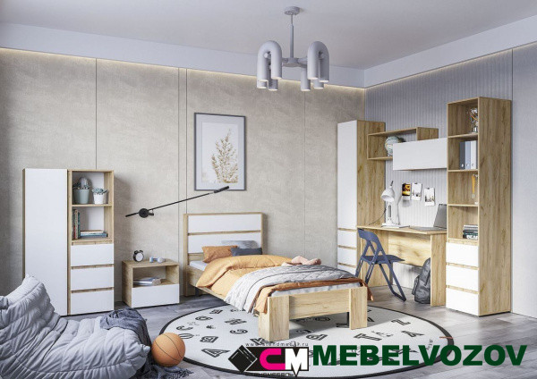 Подростковая мебель Хелен (БЕЛЫЙ/ДУБ КРАФТ ЗОЛОТО) детальное изображение от магазина mebelvozov.ru в Нижнем Новгороде