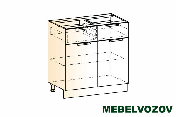 Стоун шкаф рабочий L800 2 дв.гл. 2 ящ. фото от Мебельвозов в Нижнем Новгороде