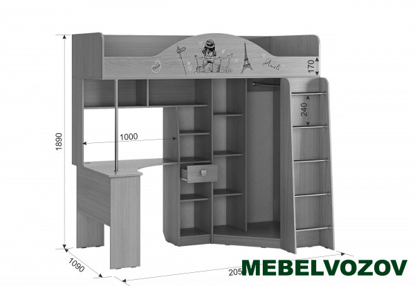 Детский комплекс Амели детальное изображение от магазина mebelvozov.ru в Нижнем Новгороде