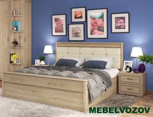 фото Кровать Ливорно 1,6 ЛКР-1 с подъёмным механизмом (дуб сонома) от магазина Мебельвозов в Нижнем Новгороде Кровать Ливорно 1,6 ЛКР-1 с подъёмным механизмом (дуб сонома) от магазина Мебельвозов в Нижнем Новгороде