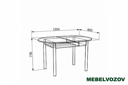 Кухонный стол Квартет (Дуб Млечный) от магазина Мебельвозов в Нижнем Новгороде