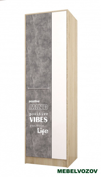 Шкаф Колибри Лофт (дуб сонома/ателье светлое+акрил белый) детальное изображение от магазина mebelvozov.ru в Нижнем Новгороде