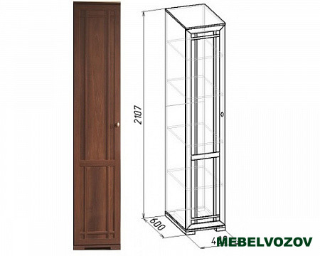 Шкаф для белья Sherlock 9 ЛЕВЫЙ (Орех Шоколадный) фото от Мебельвозов в Нижнем Новгороде