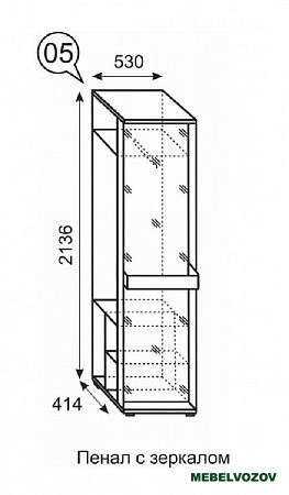 Noto 05 Пенал с зеркалом от магазина Мебельвозов в Нижнем Новгороде