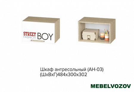 Шкаф антресольный АН-03 Сенди (STREET BOY) от компании Мебельвозов в Нижнем Новгороде