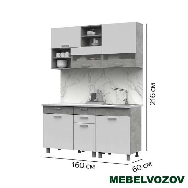 ДЕНВЕР кухонный гарнитур 1.6 от магазина Мебельвозов в Нижнем Новгороде