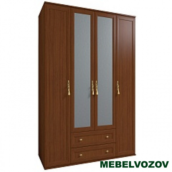 Шкаф с зеркалом для одежды Милана 1 (Орех) от компании Мебельвозов в Нижнем Новгороде