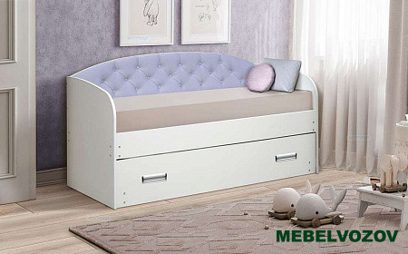 Кровать детская выдвижная с продольной мягкой спинкой детальное изображение от магазина mebelvozov.ru в Нижнем Новгороде