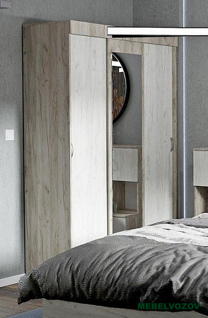 БАССА ШКК 551 шкаф купе (ДУБ КРАФТ БЕЛЫЙ/ДУБ КРАФТ СЕРЫЙ) от компании Мебельвозов в Нижнем Новгороде