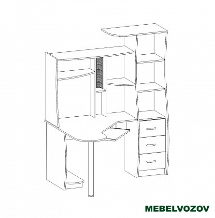 Стол компьютерный Интел-9 (Ясень Шимо темный/ светлый) от магазина Мебельвозов в Нижнем Новгороде