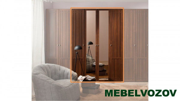 Шкаф с зеркалом для одежды Sherlock 60 (Орех Шоколадный) от компании Мебельвозов в Нижнем Новгороде