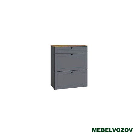 Остин Тумба для обуви 16.121 (серый графит/дуб вотан) от магазина Мебельвозов в Нижнем Новгороде