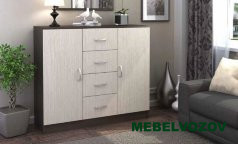 БАССА КМ 555-М  комод 4 ящика 2 створки от магазина Мебельвозов в Нижнем Новгороде