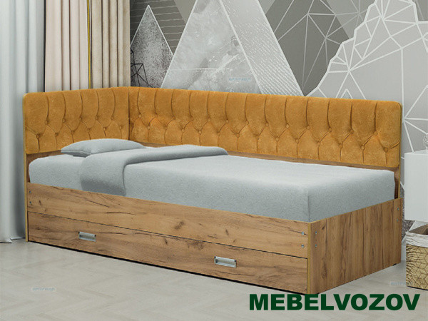 Кровать с продольной мягкой спинкой "Софа №16" (900) от магазина Мебельвозов в Нижнем Новгороде