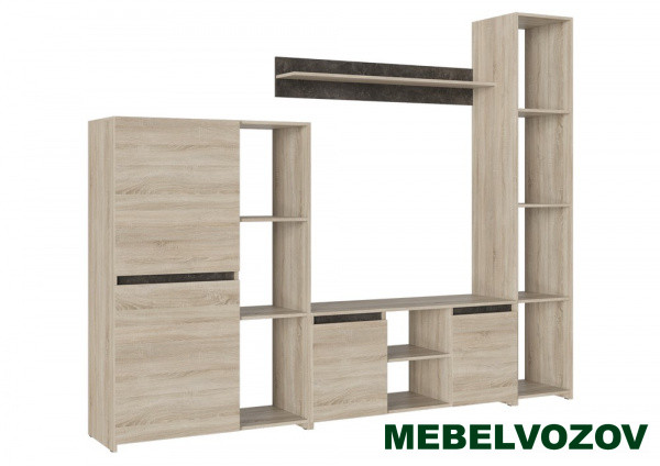 МИЛАНО-5 НМ Стенка (Дуб сонома/ателье темное) - фото от интернет магазина Mebelvozov в Нижнем Новгороде МИЛАНО-5 НМ Стенка (Дуб сонома/ателье темное) от интернет магазина Mebelvozov в Нижнем Новгороде