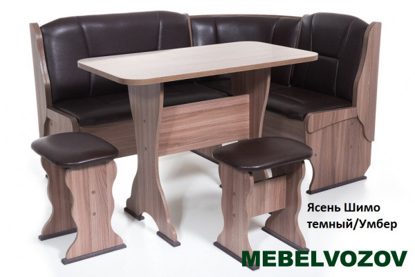 Кухонный уголок Орхидея Ясень Шимо темный/Умбер от магазина Мебельвозов в Нижнем Новгороде