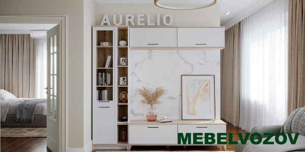 AURELIO гостиная. Комплект 2 (Белый-Блеквуд Сатиновый) от Mebelvozov в Нижнем Новгороде