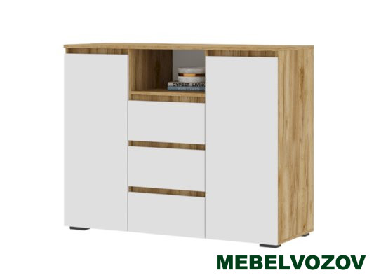 ХЕЛЕН КМ 01 Комод 1202 (БЕЛЫЙ/ДУБ КРАФТ ЗОЛОТО) от магазина Мебельвозов в Нижнем Новгороде