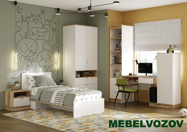 Модульная детская ЮККИ. Комплект 1 - фото, картинки на сайте mebelvozov.ru в Нижнем Новгороде Модульная детская ЮККИ. Комплект 1 детальное изображение от магазина mebelvozov.ru в Нижнем Новгороде