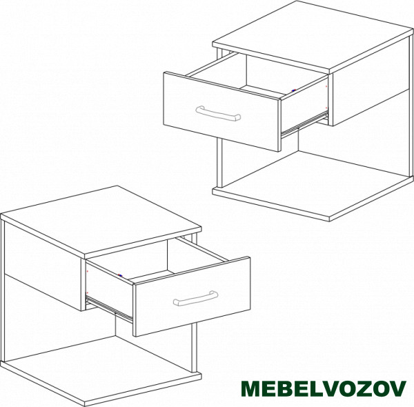 Тумба прикроватная Next 67 2шт (Ясень шимо светл/ Ясень шимо темн.) от магазина Мебельвозов в Нижнем Новгороде