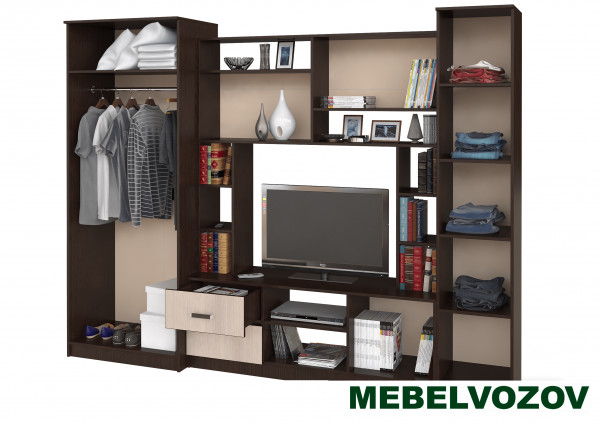 Стенка в гостиную "Флора"венге лоредо от интернет магазина Mebelvozov в Нижнем Новгороде